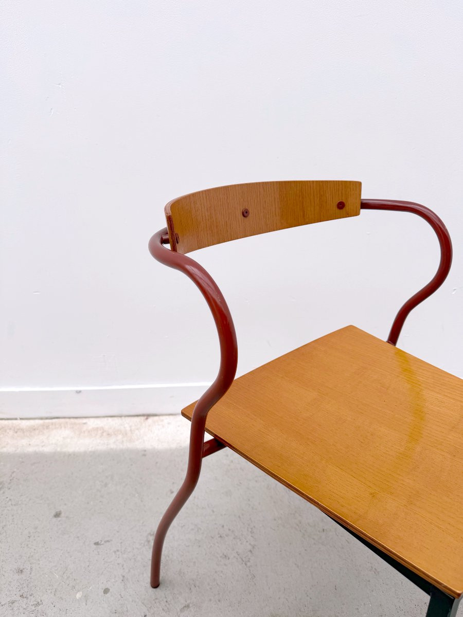 "rio" Chair By Pascal Mourgue Edition Artelano In Wood And Metal, 1991-photo-2