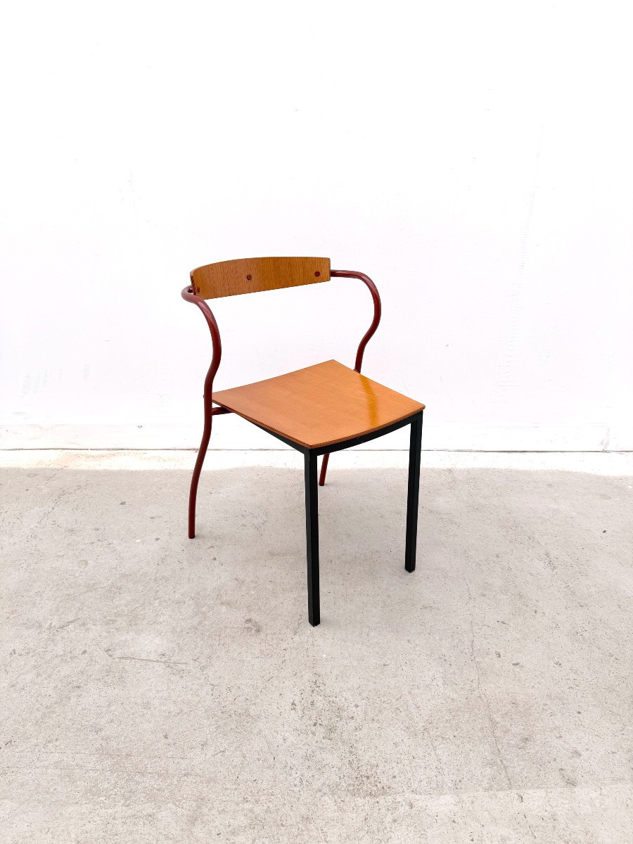 "rio" Chair By Pascal Mourgue Edition Artelano In Wood And Metal, 1991