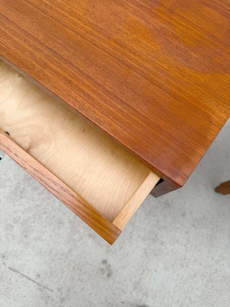 Paire de tables de chevet style Scandinave de MDK en Teck, Belgique 1960-photo-2