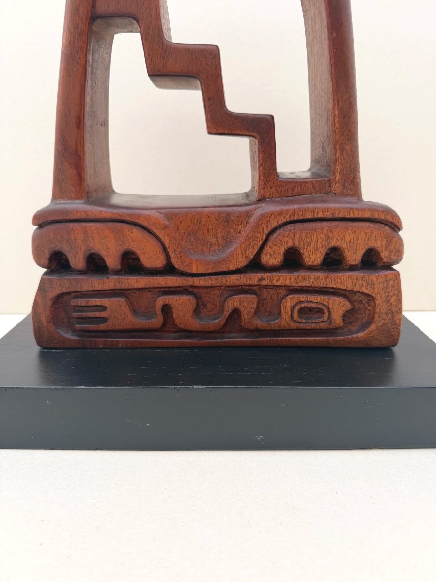 Sculpture By Raúl Conti In Teak, Argentina 1970-photo-3