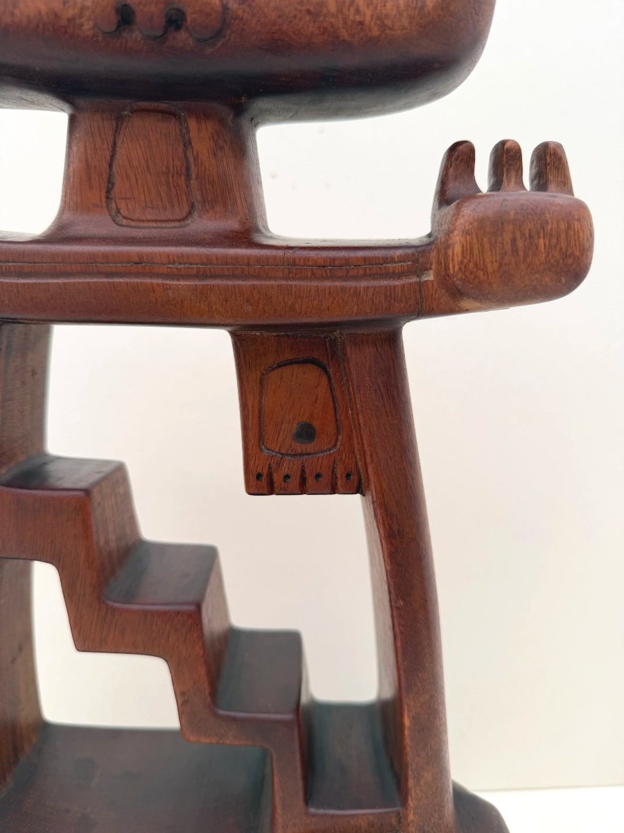 Sculpture By Raúl Conti In Teak, Argentina 1970-photo-4