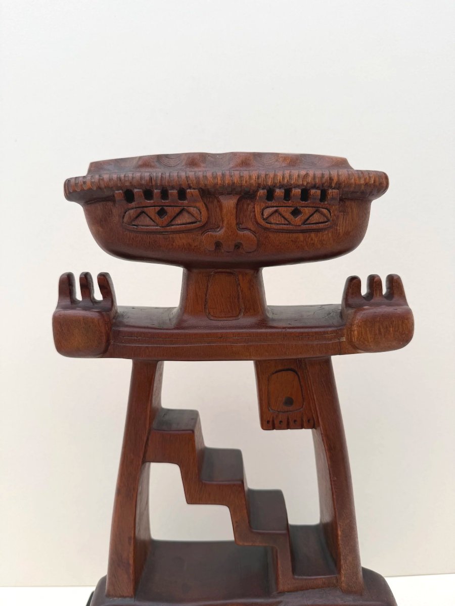 Sculpture By Raúl Conti In Teak, Argentina 1970-photo-1