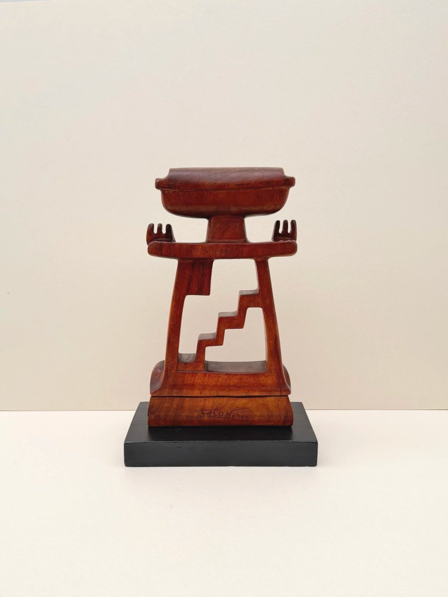 Sculpture By Raúl Conti In Teak, Argentina 1970-photo-3