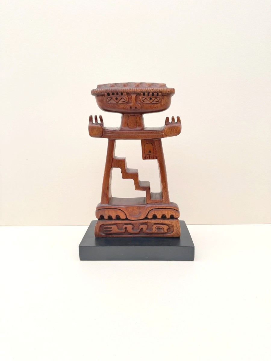 Sculpture By Raúl Conti In Teak, Argentina 1970