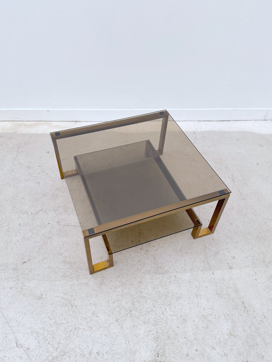  Metal And Glass Coffee Table, 1970-photo-3