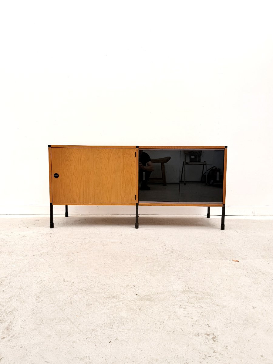 Enfilade de ARP pour MINVIELLE en Frêne et métal, France 1950-photo-2
