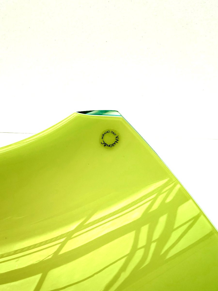 Yellow And Green Murano Glass Vacuum From V. Nason & C., Italy-photo-2