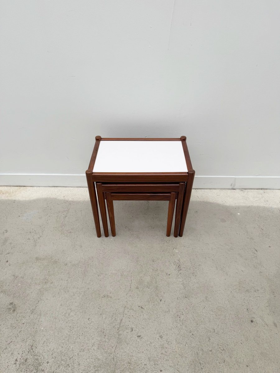 Tables gigognes Scandinave en Palissandre et Formica, 1970-photo-4