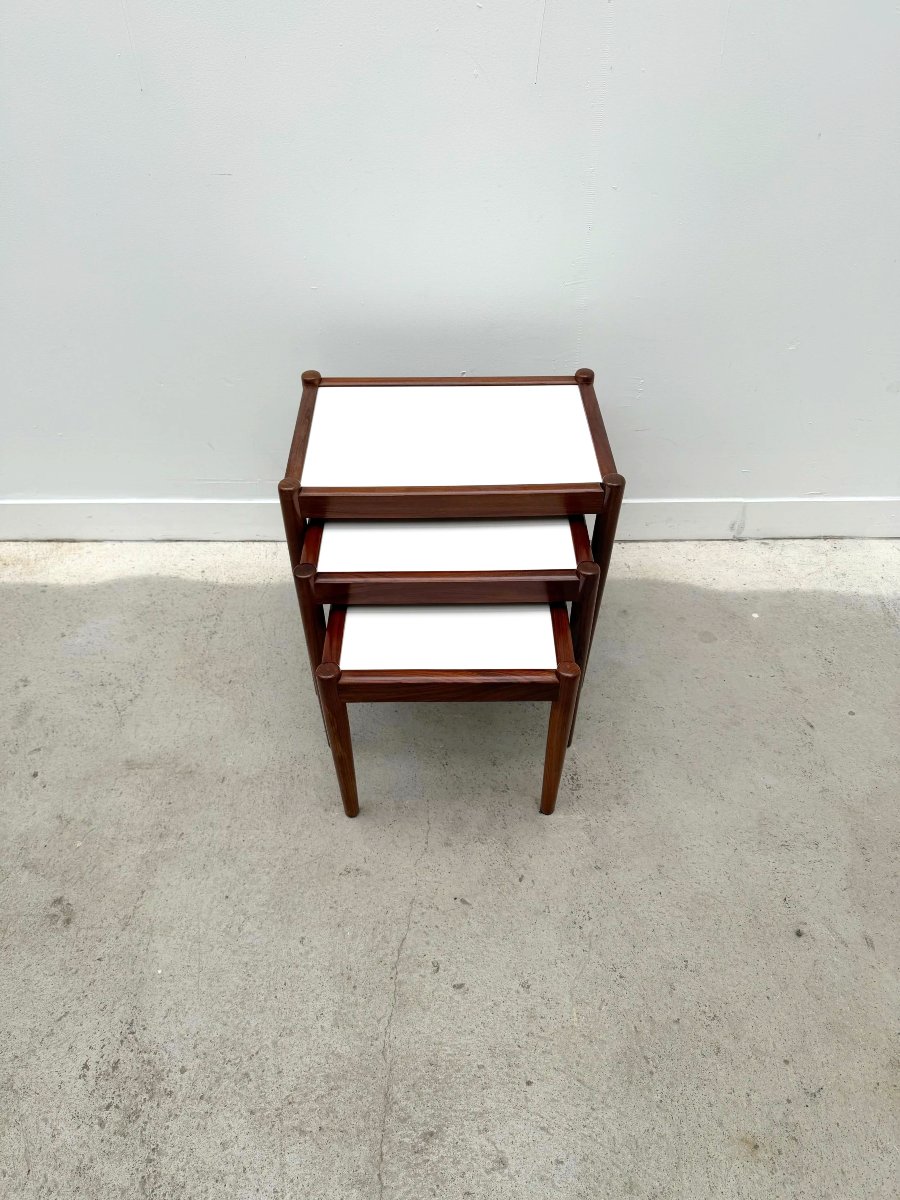 Tables gigognes Scandinave en Palissandre et Formica, 1970-photo-2