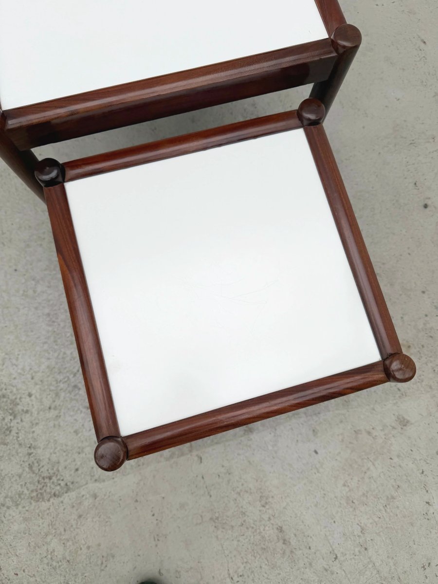Tables gigognes Scandinave en Palissandre et Formica, 1970-photo-5