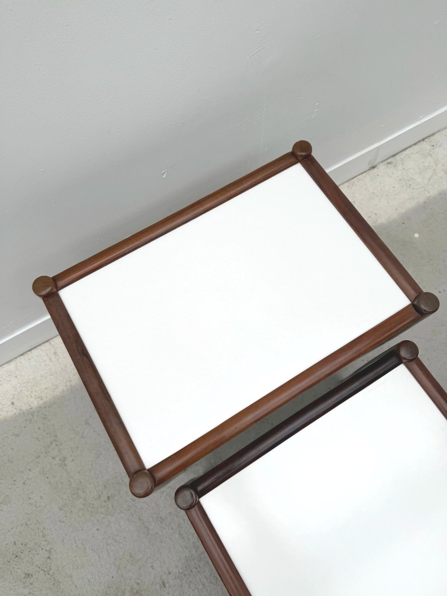 Tables gigognes Scandinave en Palissandre et Formica, 1970-photo-8