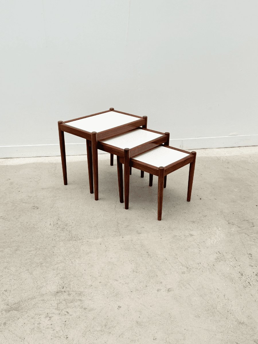 Tables gigognes Scandinave en Palissandre et Formica, 1970