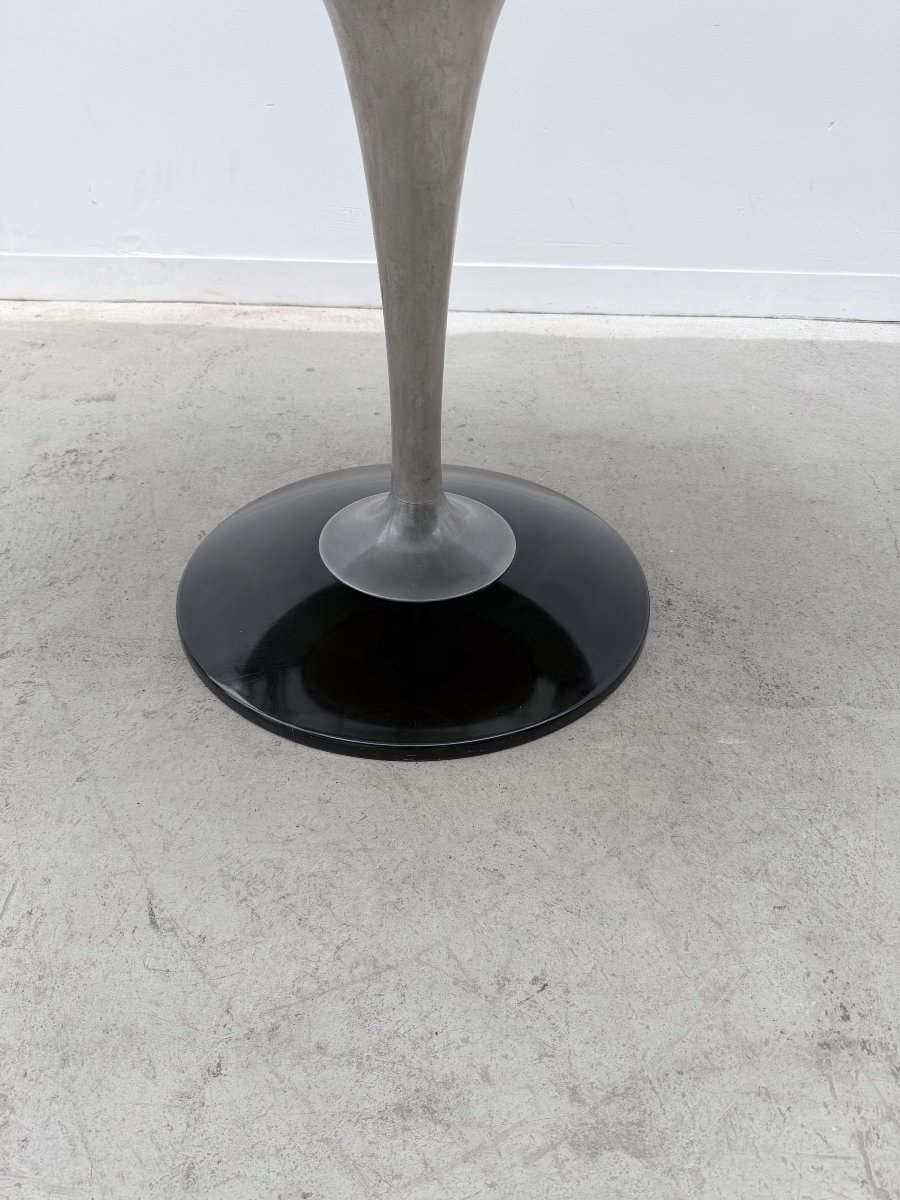 Oval Tulip Table By Chromcraft In Plexiglas, Smoked Glass And Aluminium, Usa 1970-photo-3
