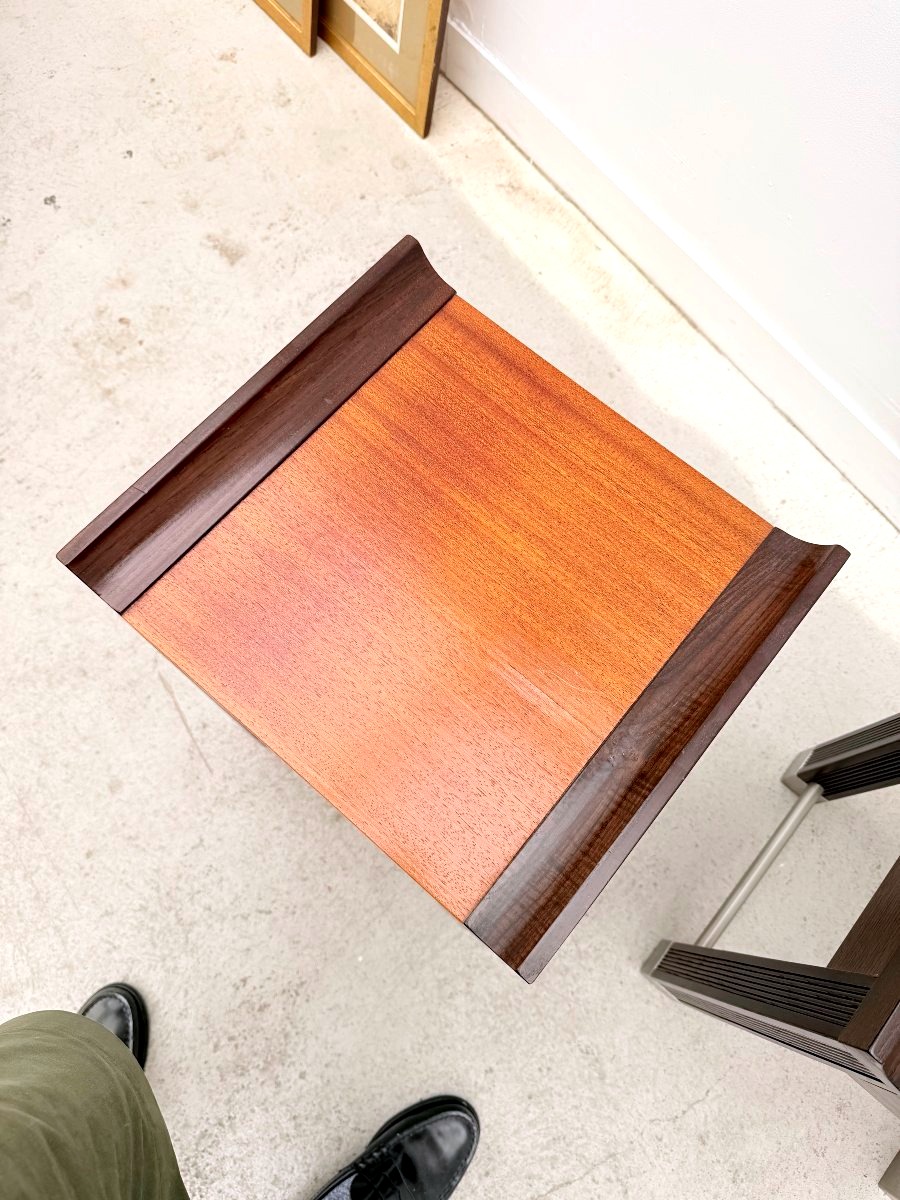 Paire de tables de chevet en acajou et chêne teinté, France 1980  -photo-2