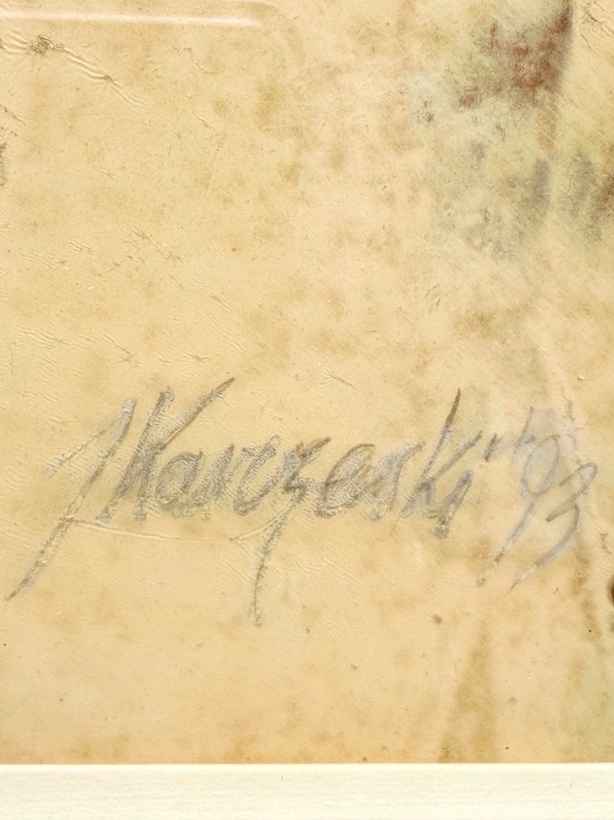 Peinture technique mixte sur papier de Jan KARCZEWSKI (1931-2017), Pologne 1993 -photo-3