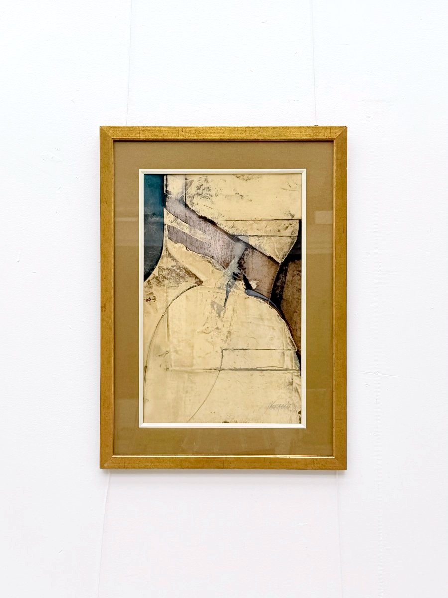 Peinture technique mixte sur papier de Jan KARCZEWSKI (1931-2017), Pologne 1993 