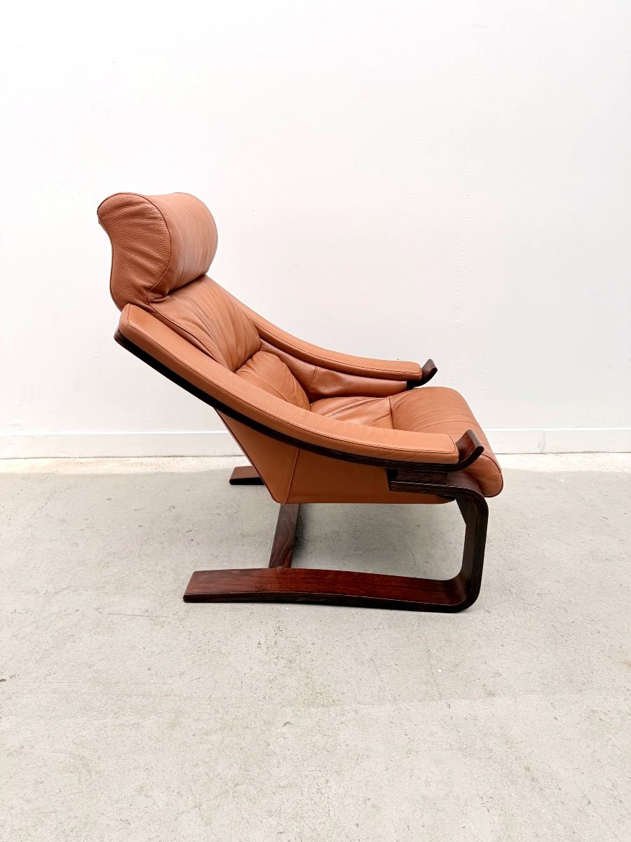 Fauteuil en cuir 'Kroken' conçue par Ake FRIBYTTER pour NELO, Suède 2000  -photo-3