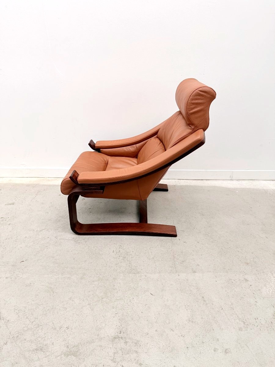 Fauteuil en cuir 'Kroken' conçue par Ake FRIBYTTER pour NELO, Suède 2000  -photo-2