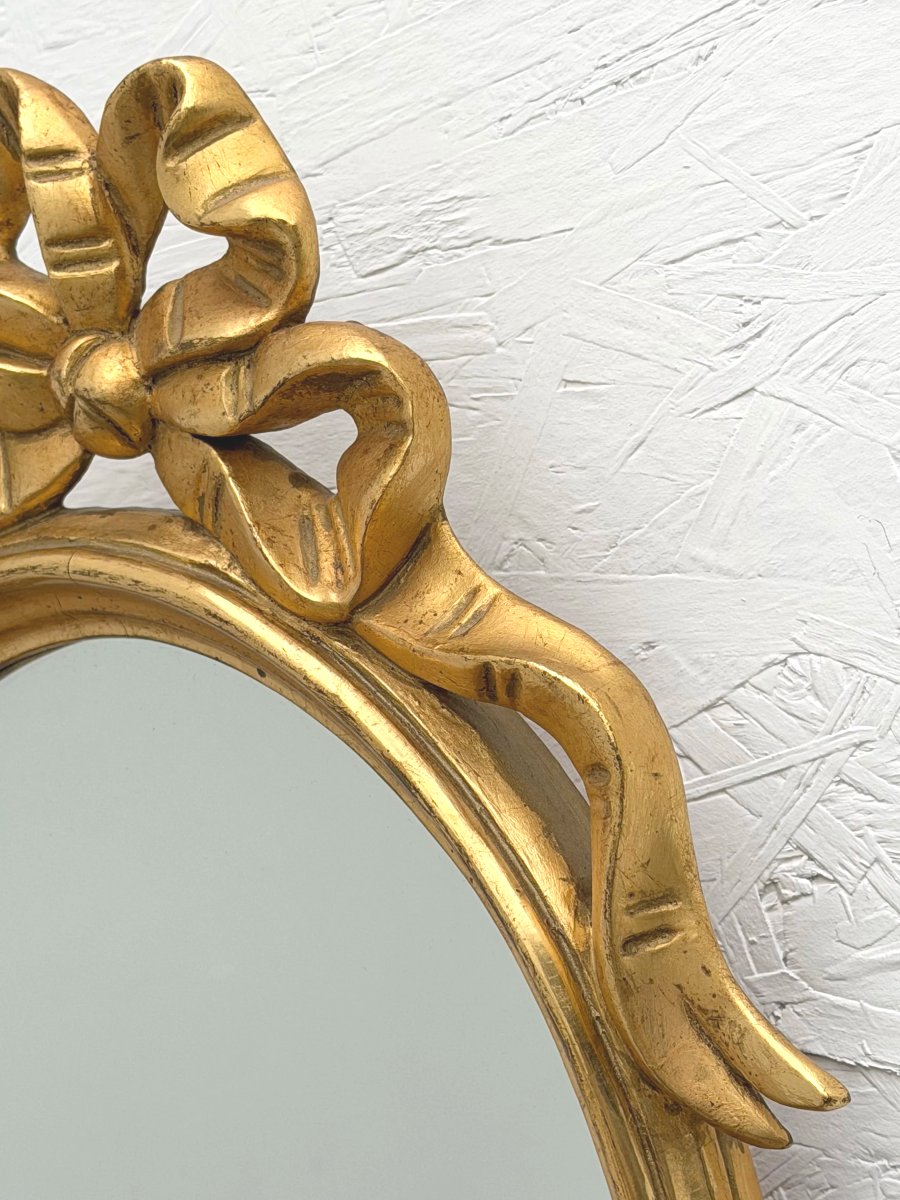 Louis XVI-style Mirror In Gilded Wood, 1970-photo-2