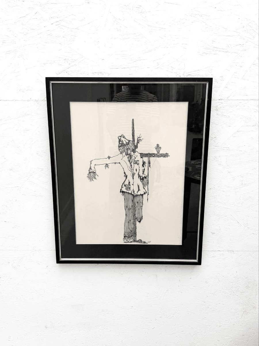 Pen-and-ink Drawing On Paper By Navarro Zamora, Spain, 1977  