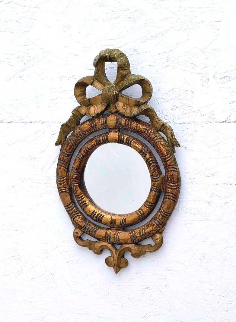 Gilded Carved Wooden Mirror, Spain, 1970 