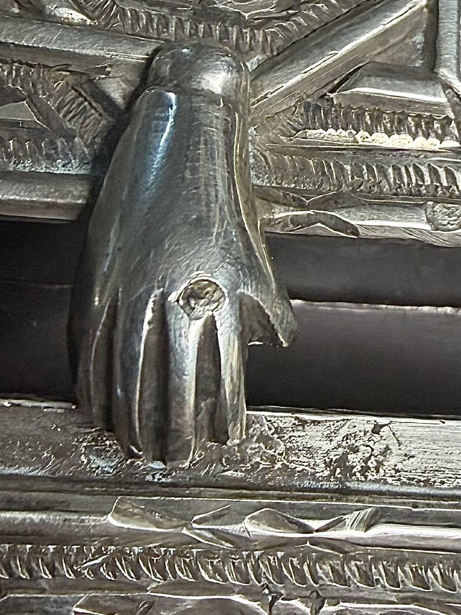 Boite à Coran en Argent Massif à décor ciselé 325 gr, Maroc fin XIXe - début XXe siècle   -photo-5