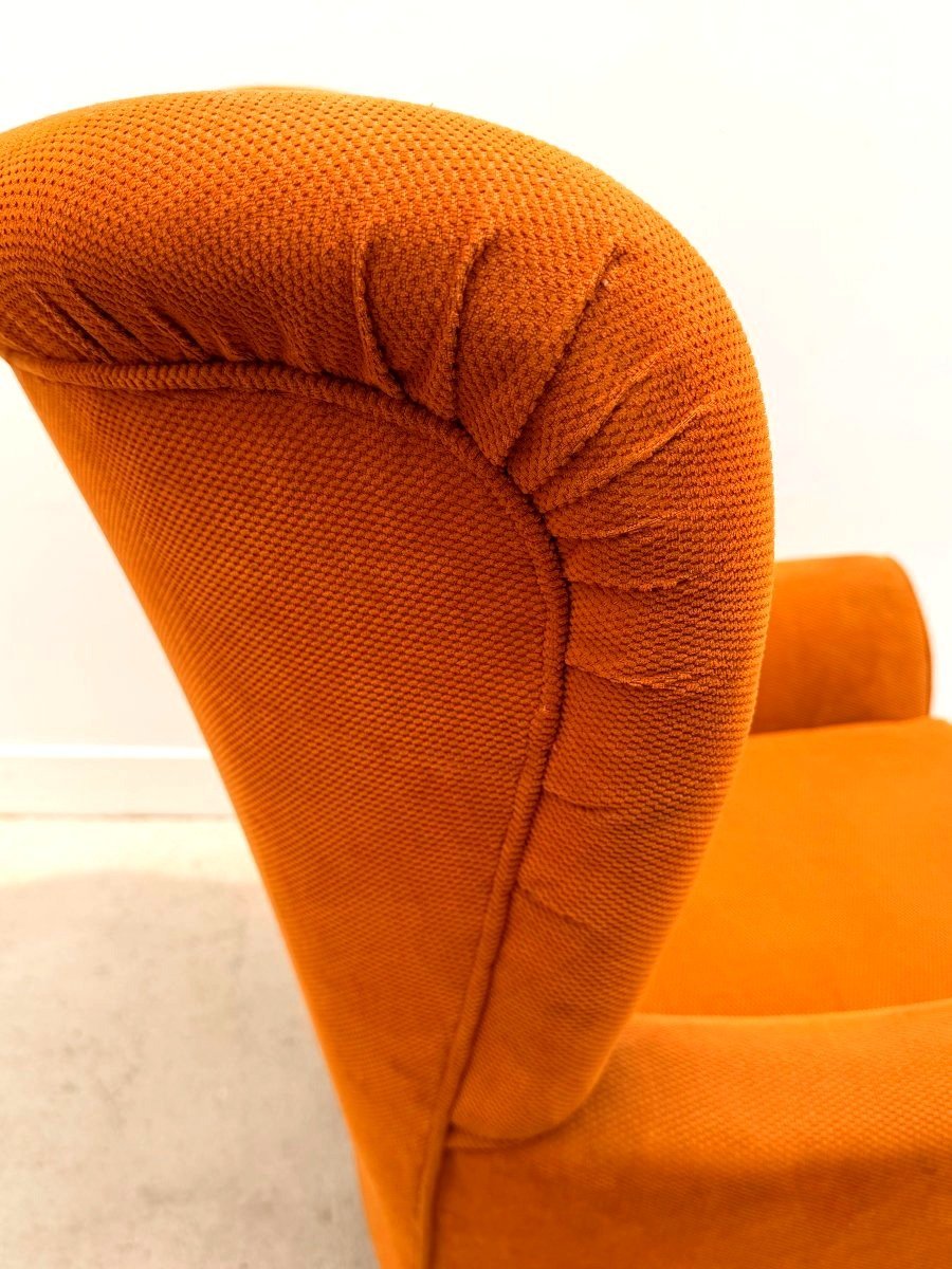 Fauteuil en velours et bois, Italie 1960  -photo-4