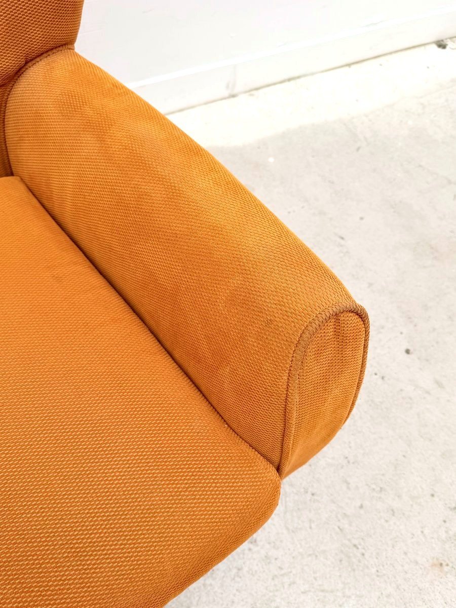 Fauteuil en velours et bois, Italie 1960  -photo-2