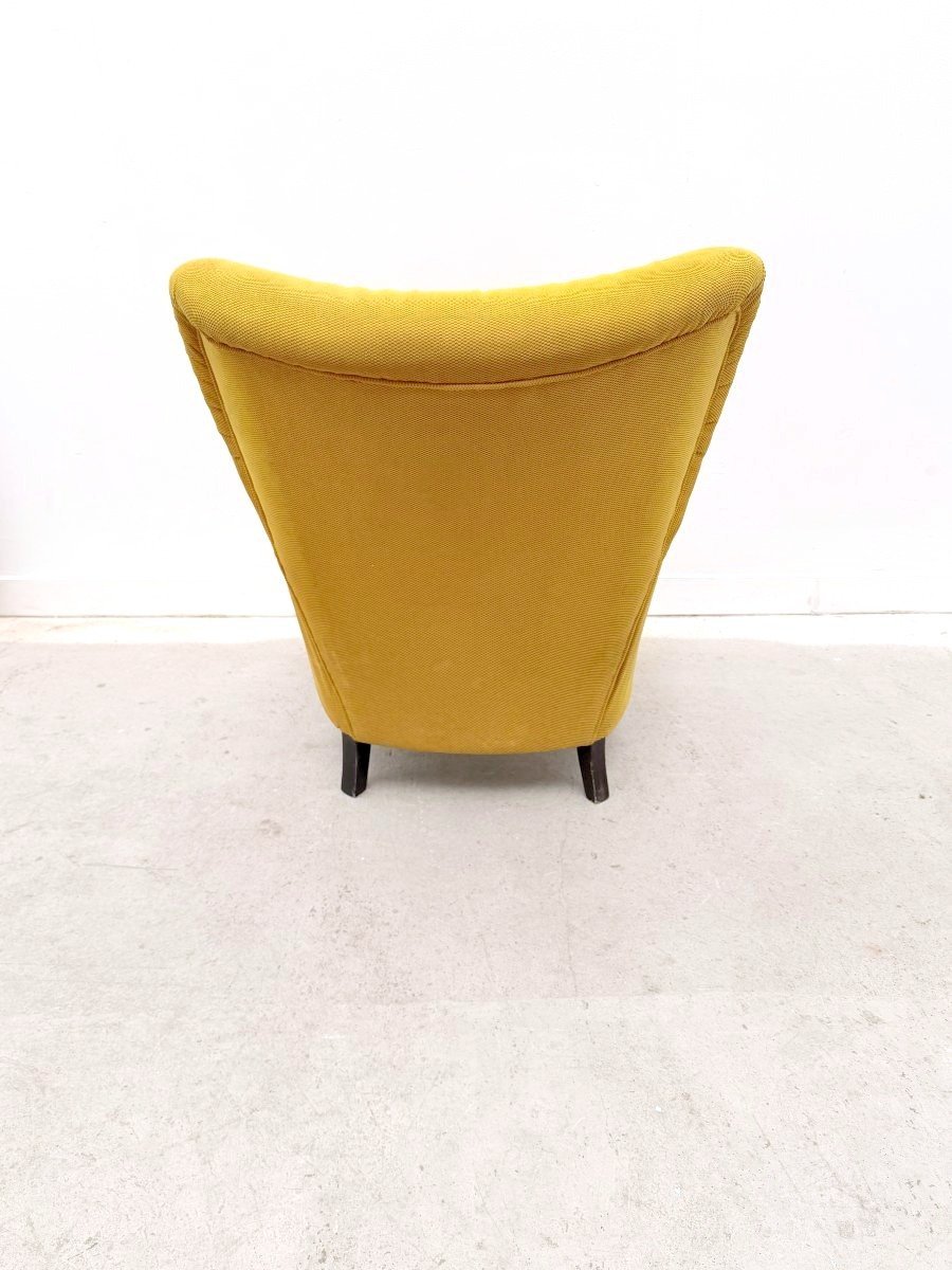 Velvet And Wood Armchair, Italy, 1960  -photo-4