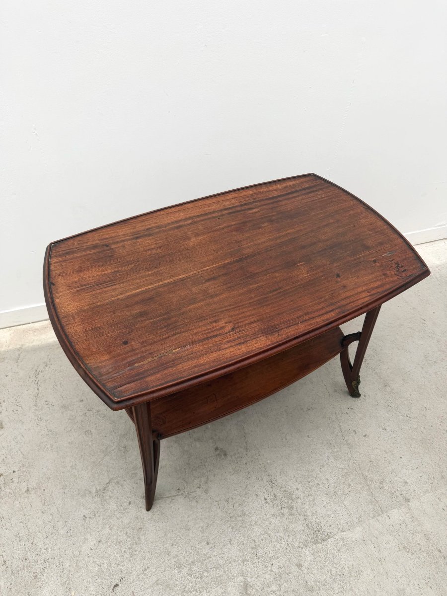 Table d'appoint  Art nouveau de Louis MAJORELLE en noyer, France 1900  -photo-3