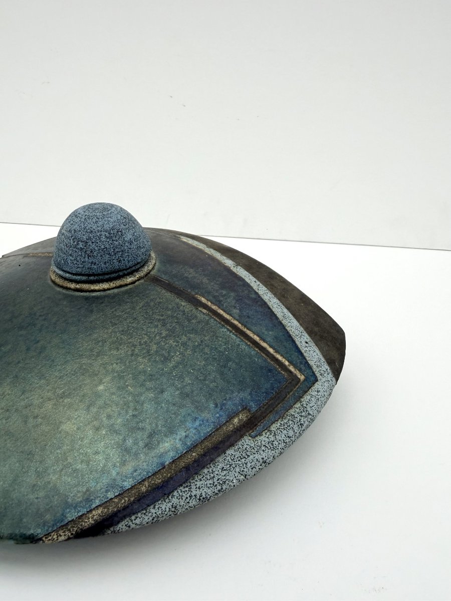Signed Raku Ceramic Sculpture   -photo-4