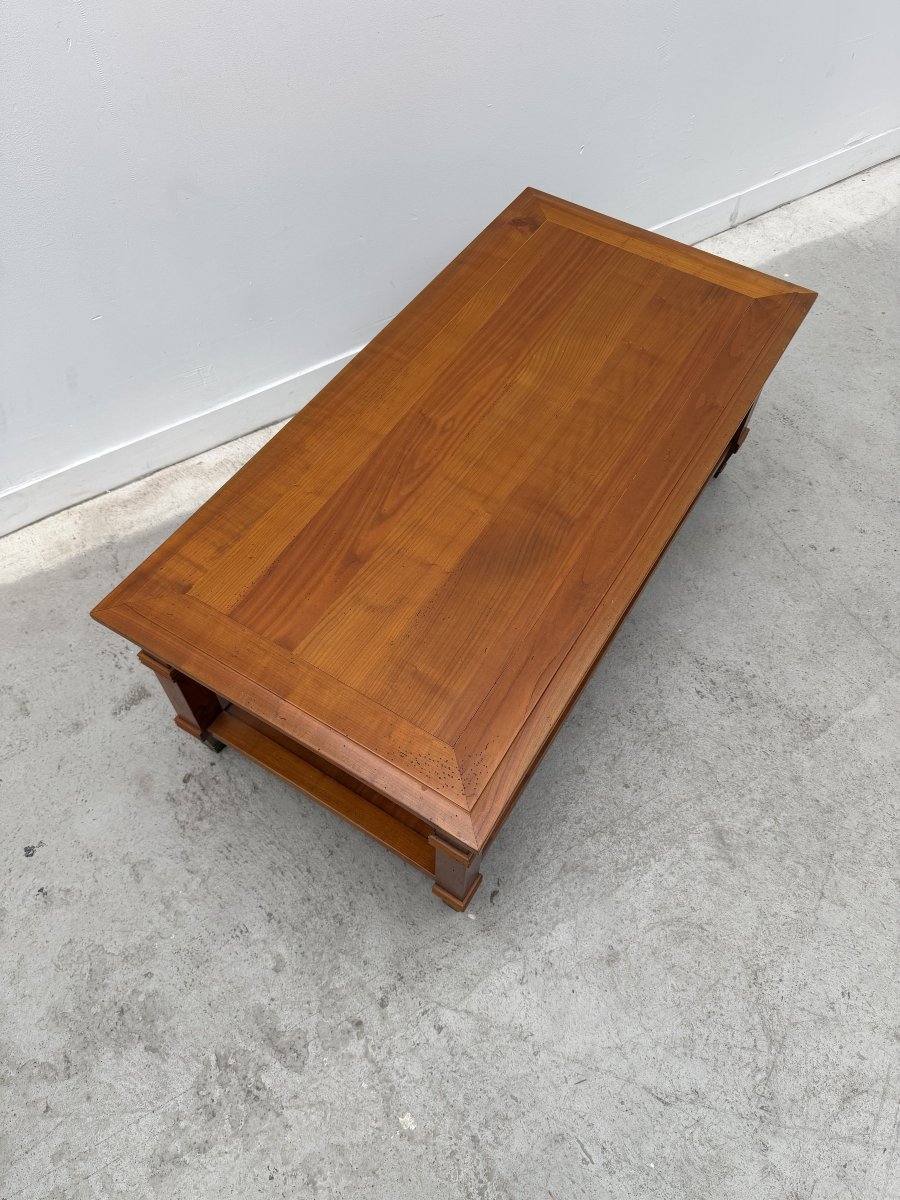 Rustic Coffee Table With Two Drawers  -photo-2