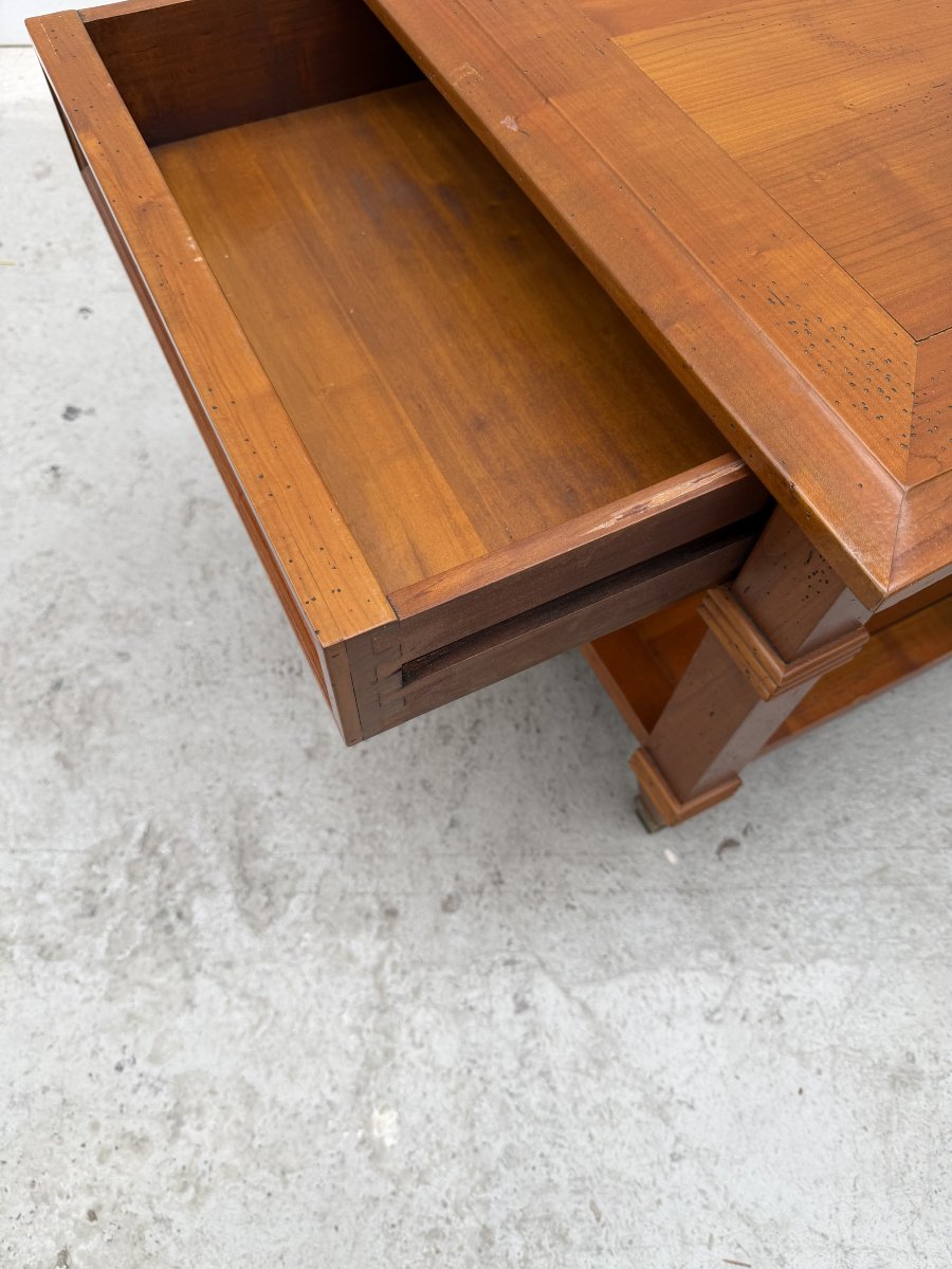 Rustic Coffee Table With Two Drawers  -photo-3