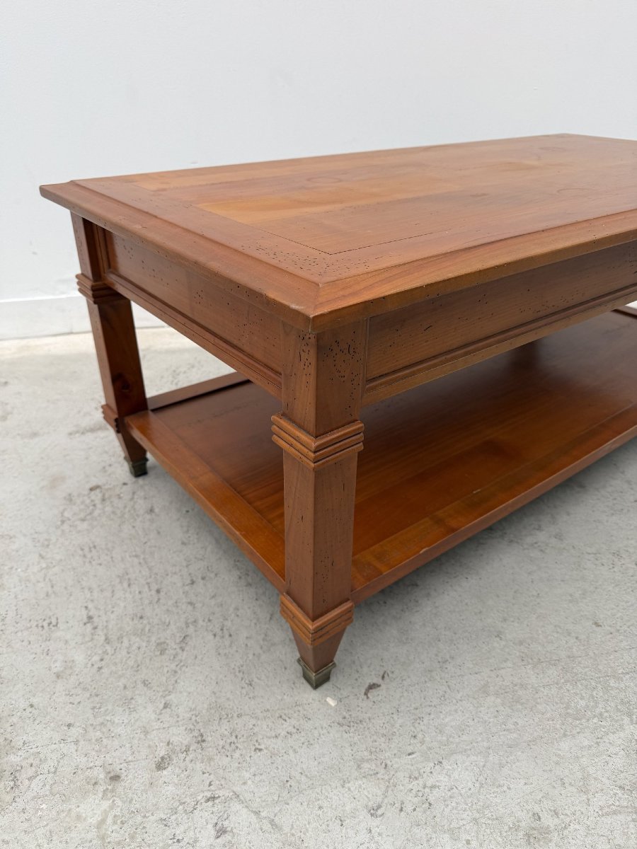 Rustic Coffee Table With Two Drawers  -photo-1