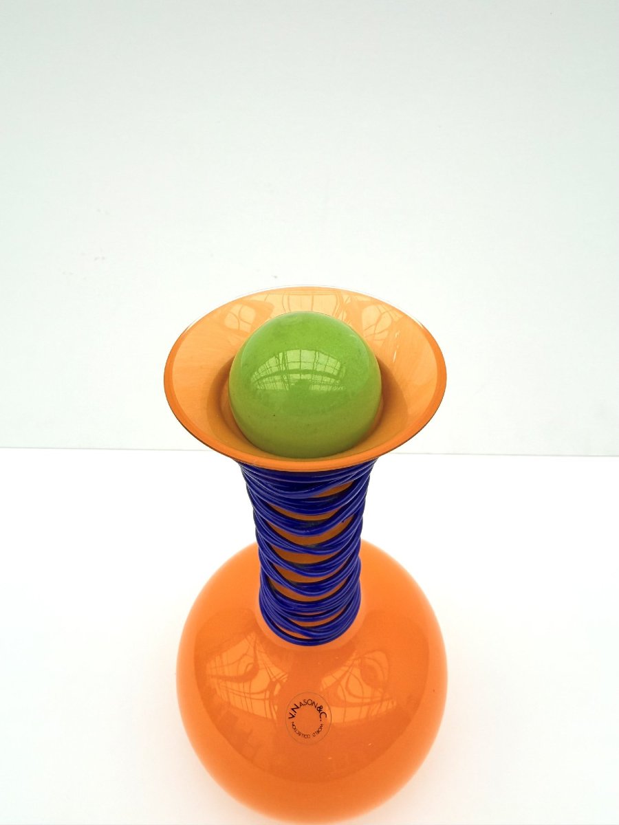 Bouteille de VINCENZO NASON & Cie en verre de MURANO, Italie 1980 -photo-2