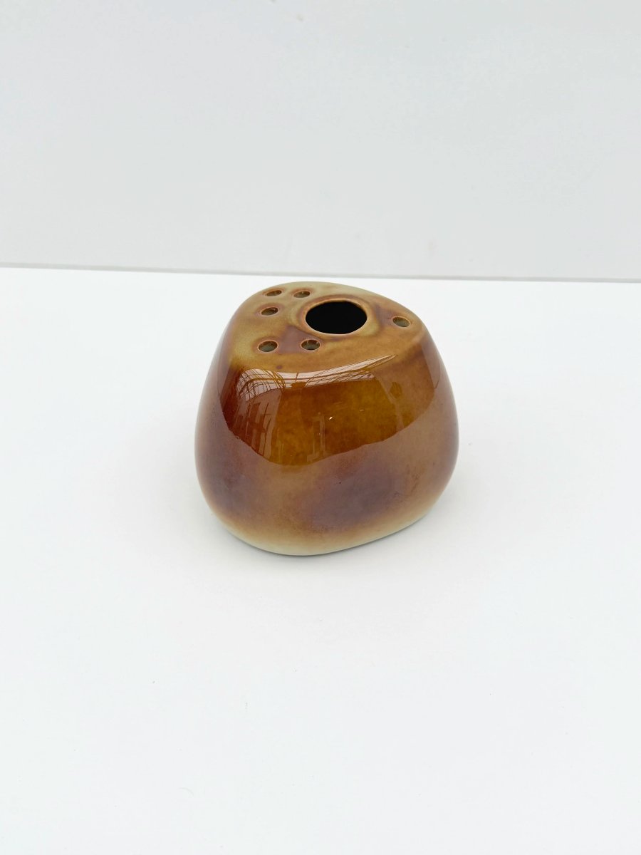 Vase pique-fleurs de Pierre LÈBE pour VIREBENT en porcelaine, France 1970  -photo-3