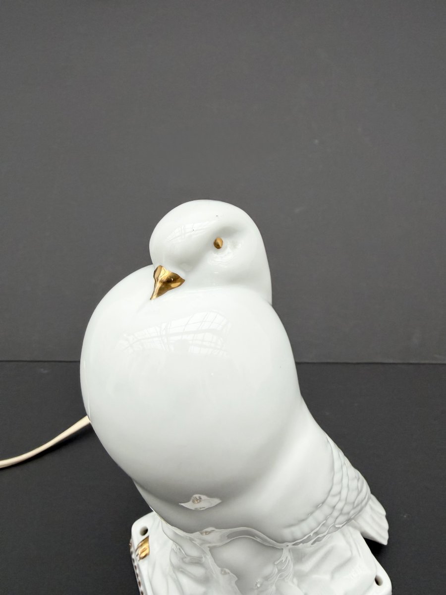Lampe veilleuse Art Déco en porcelaine fine, France 1940  -photo-3
