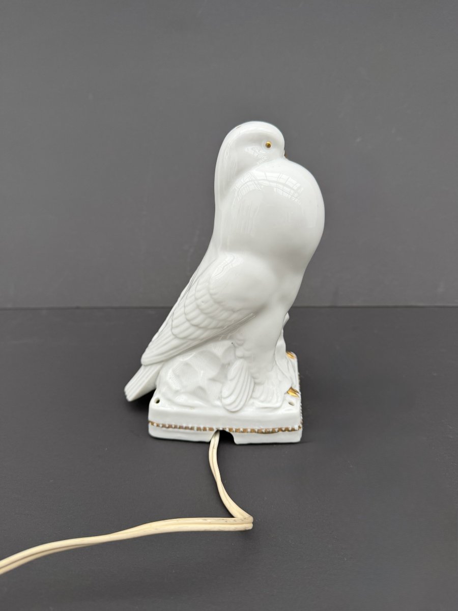 Lampe veilleuse Art Déco en porcelaine fine, France 1940  -photo-1