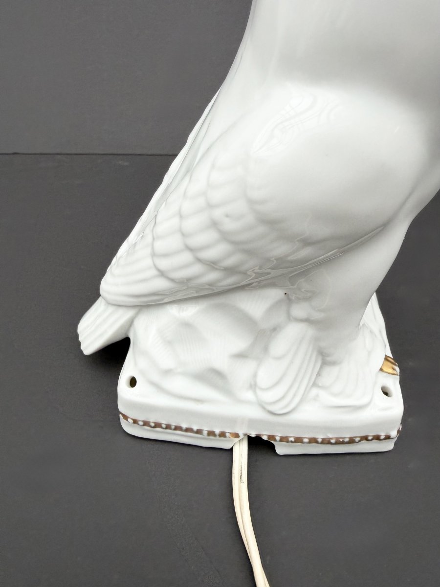 Lampe veilleuse Art Déco en porcelaine fine, France 1940  -photo-2