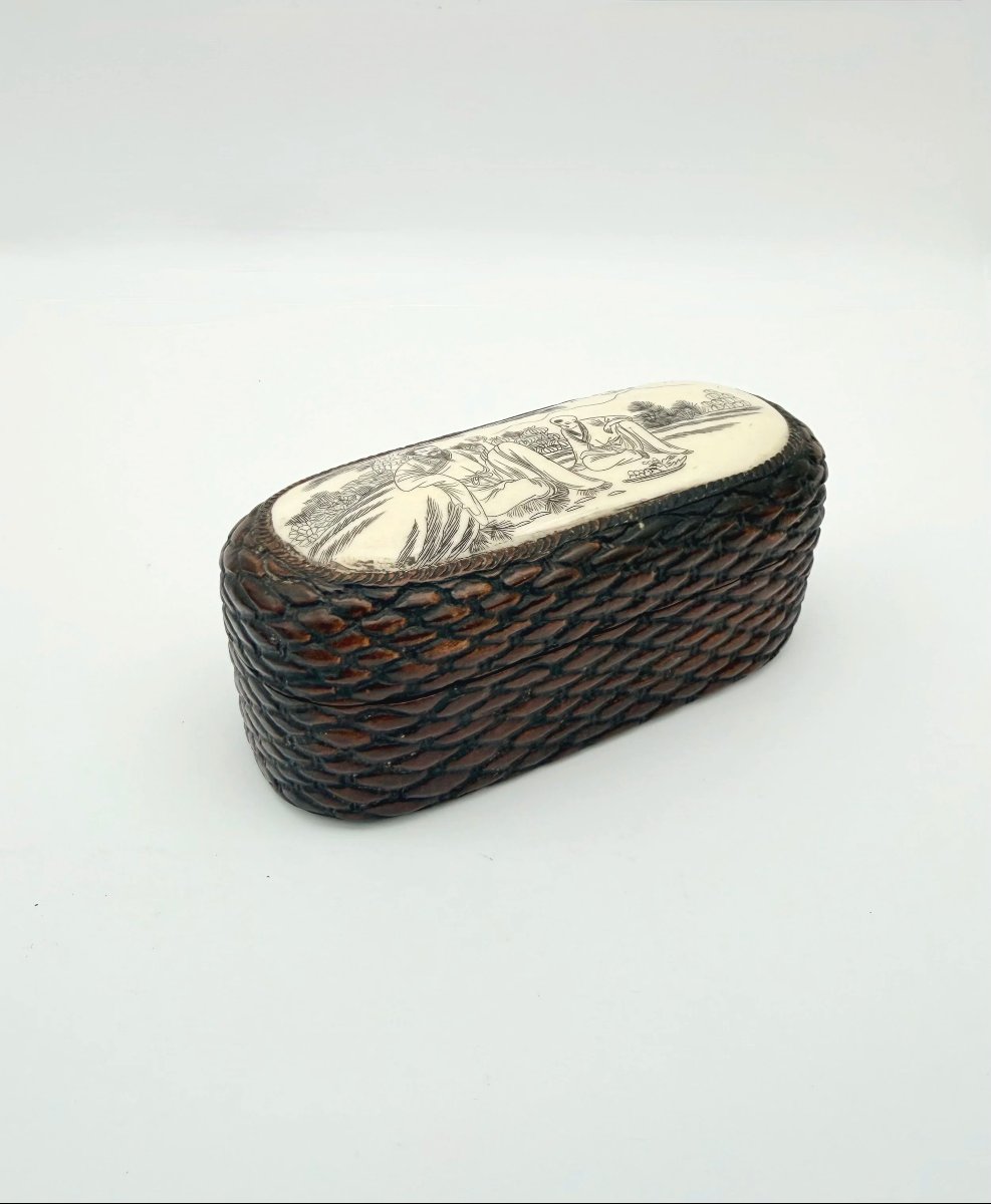 Box Made Of Bone And Carved Wood, China  -photo-3