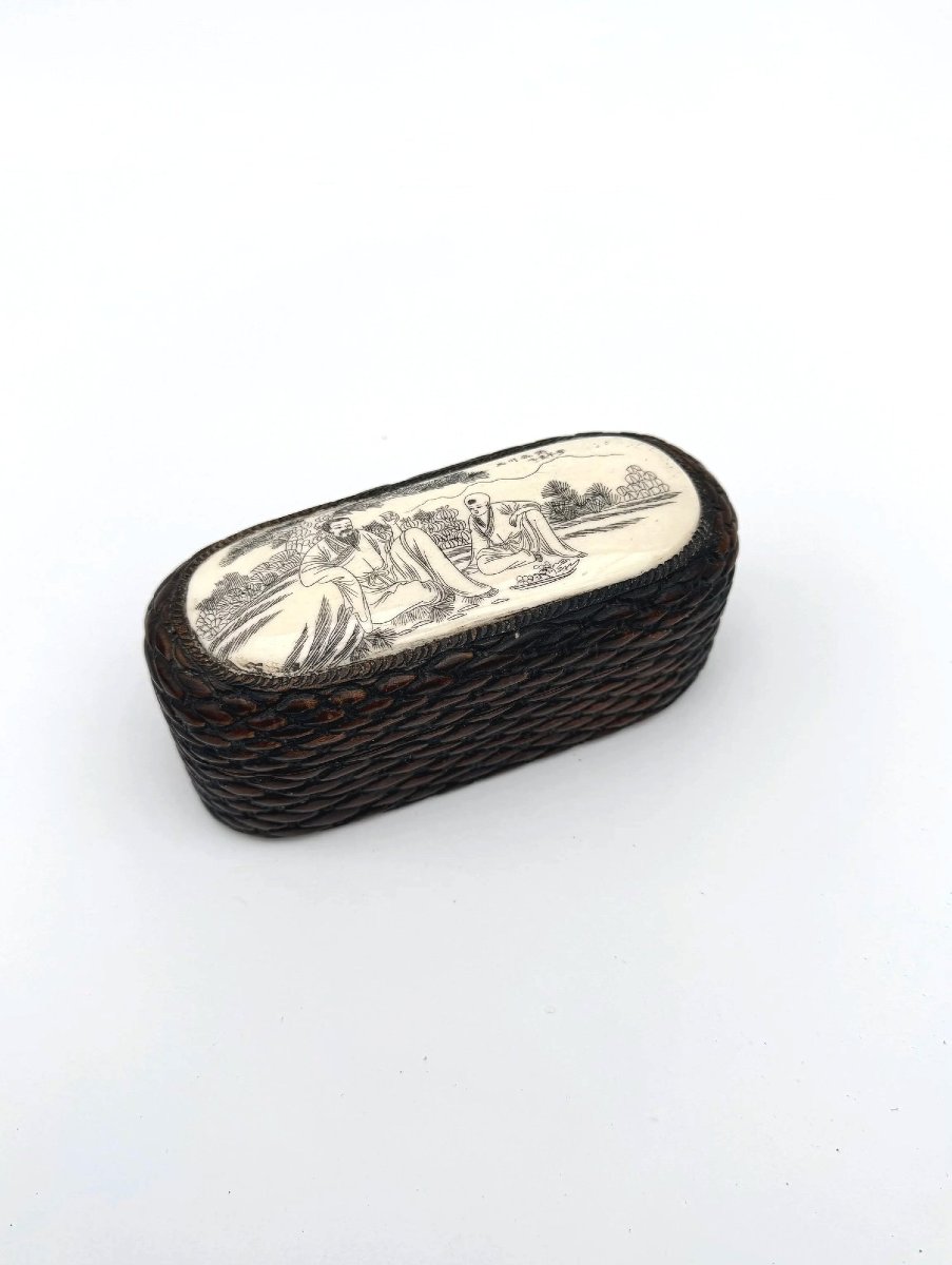 Box Made Of Bone And Carved Wood, China  