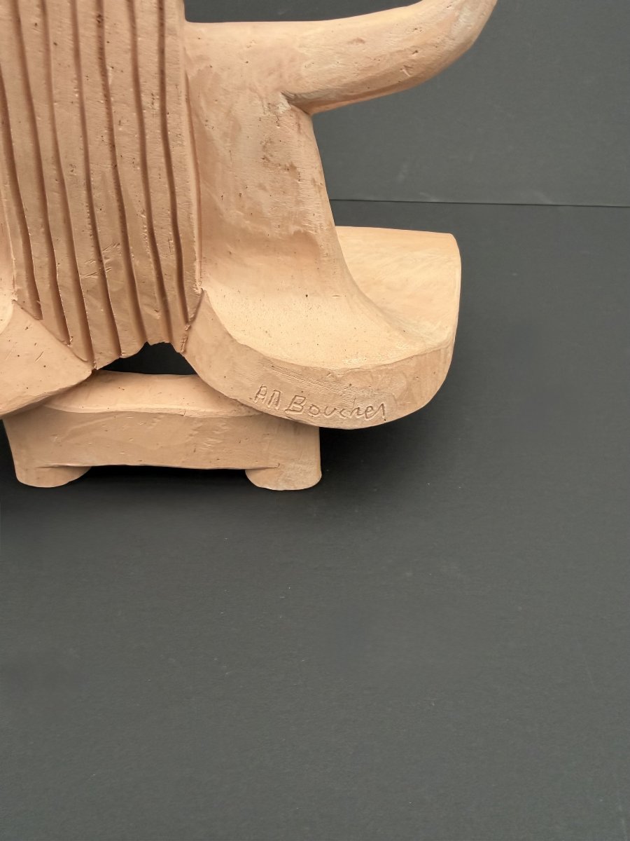 Terracotta Sculpture By Alain Michel Boucher (1944–2020) -photo-2
