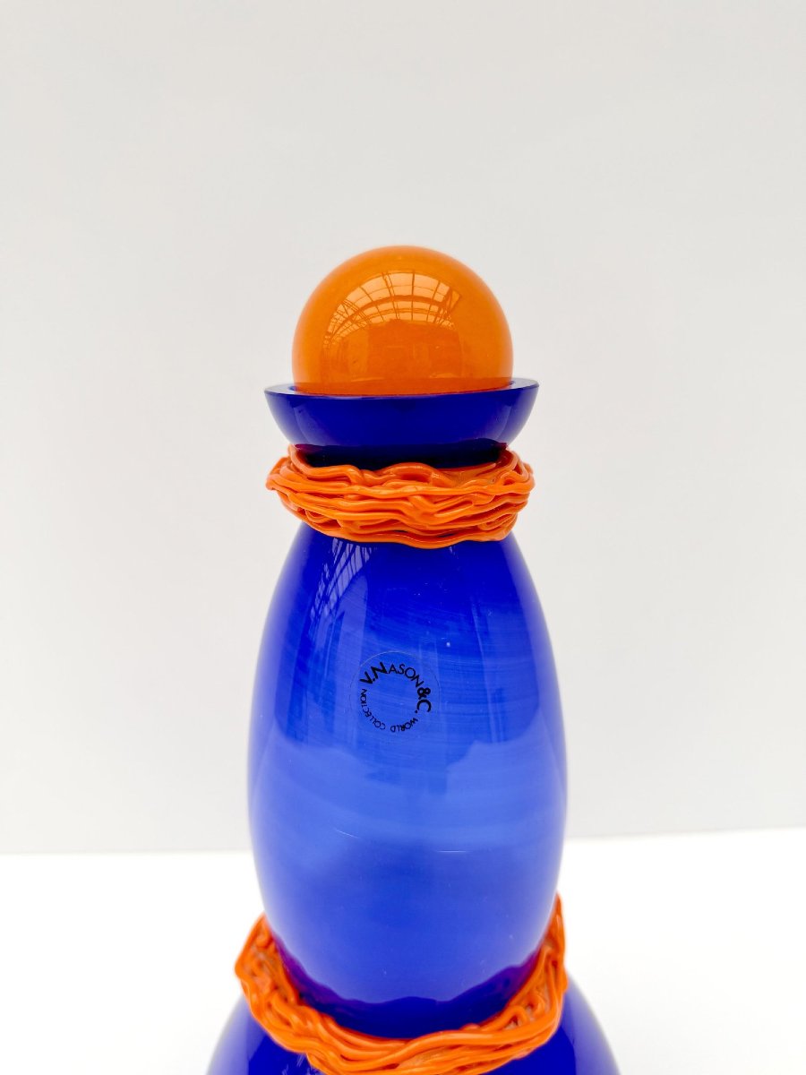 Bouteille de VINCENZO NASON & Cie en verre de MURANO, Italie 1980-photo-2