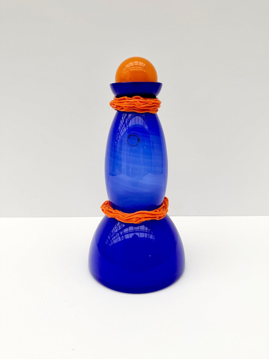 Bouteille de VINCENZO NASON & Cie en verre de MURANO, Italie 1980