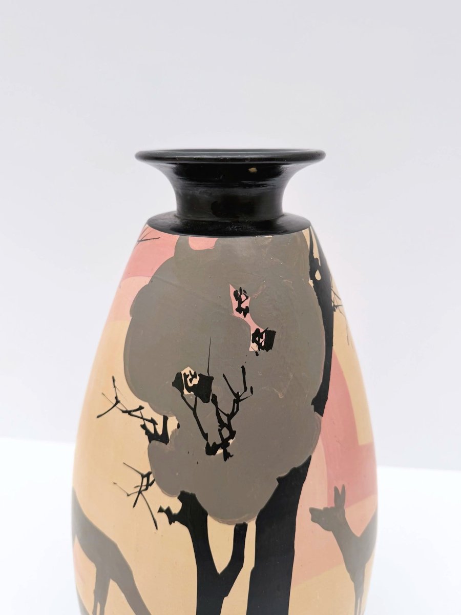 Vase de Louis GIRAUD (1896- 1985) à VALLAURIS en céramique, France 1940 -photo-1