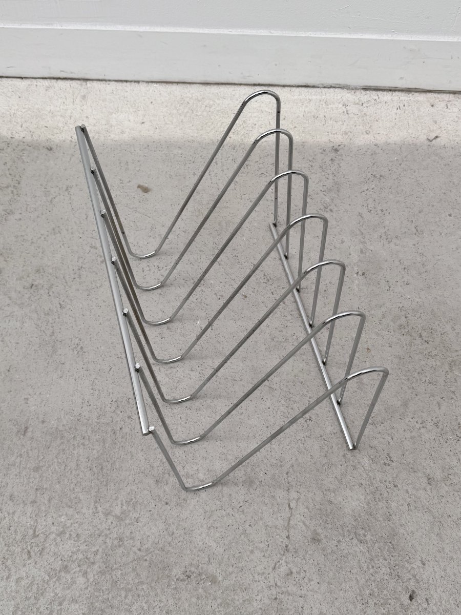 Porte-revue "Z" de François ARNAL pour ATELIER A en chrome, France 1970 -photo-3