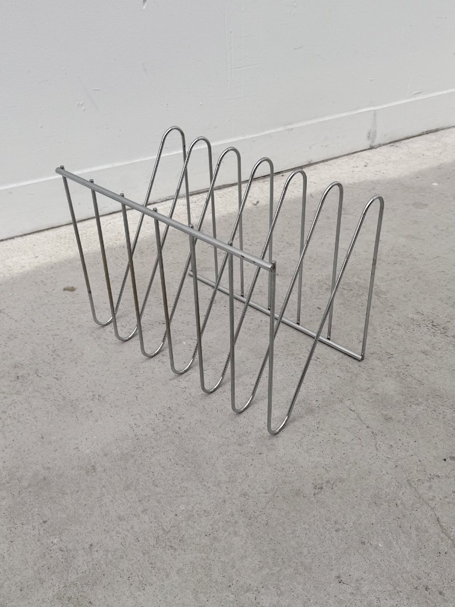 Porte-revue "Z" de François ARNAL pour ATELIER A en chrome, France 1970 -photo-4