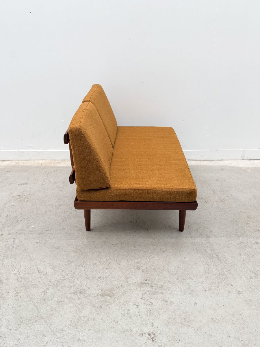 Canapé 2 places avec son meuble de Tove & Edvard KINDT - LARSEN pour GUSTAV BAHUS en Teck, 1960-photo-1