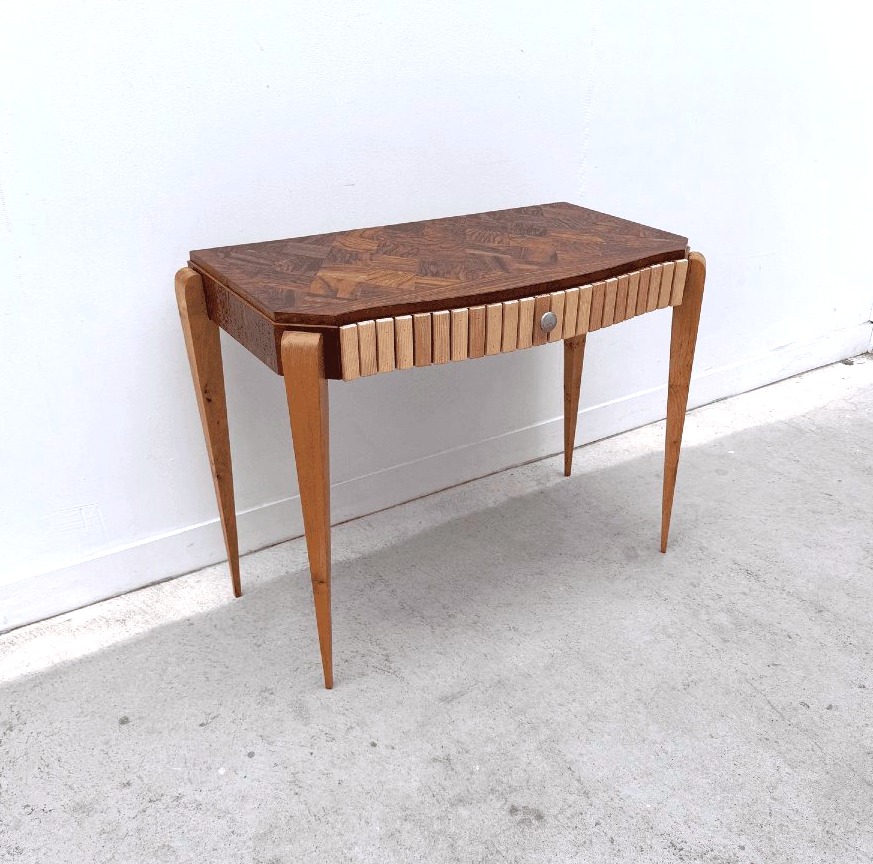 Art Deco Console Table Made Of Various Types Of Wood, France, 1940  