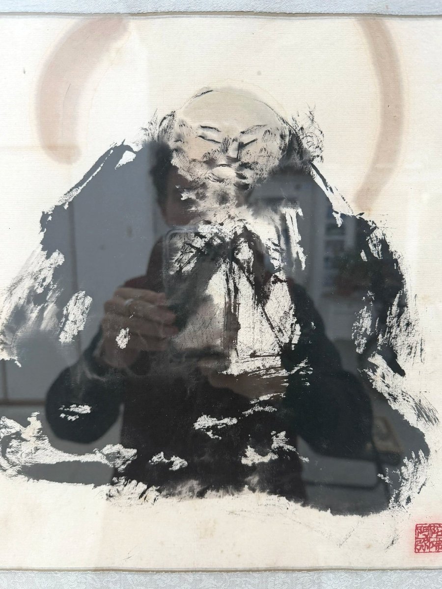 Peinture aquarelle et encre de chine sur papier, Chine XX ème  -photo-2